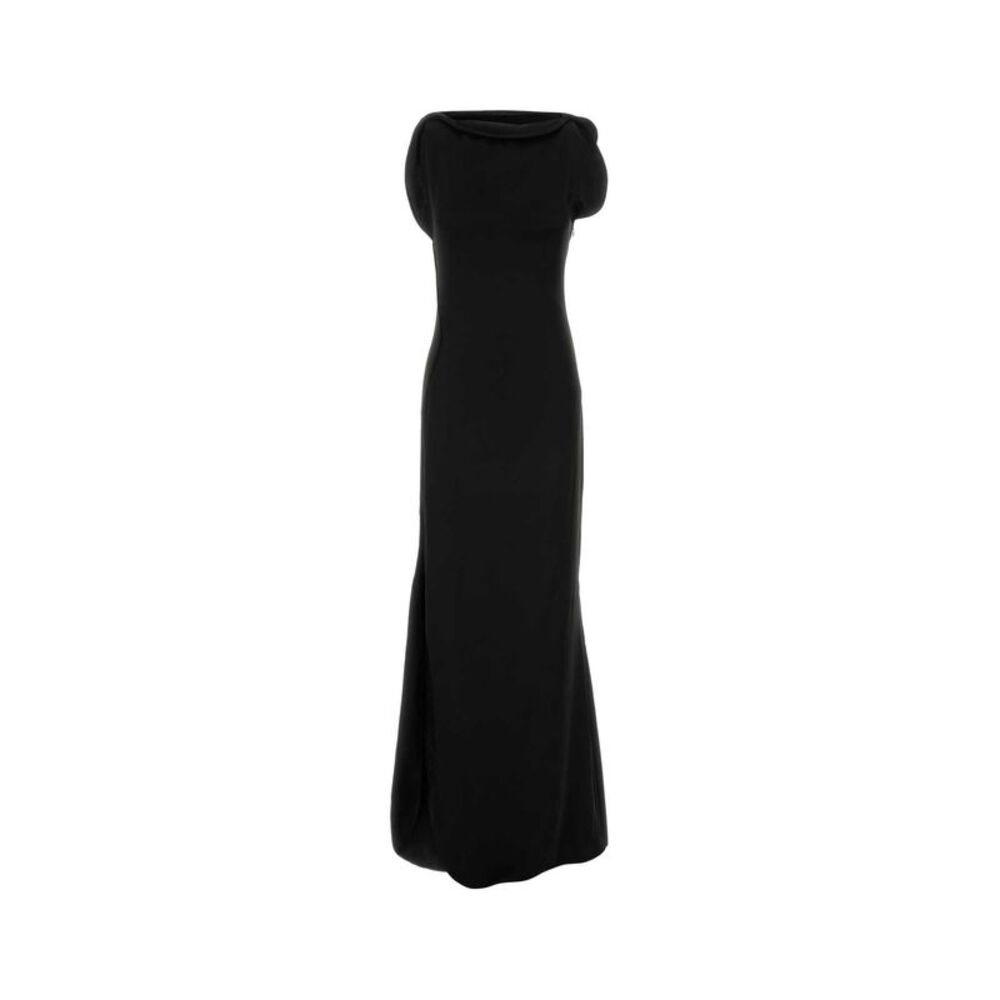 Victoria Beckham Women Black Satin Long Dress